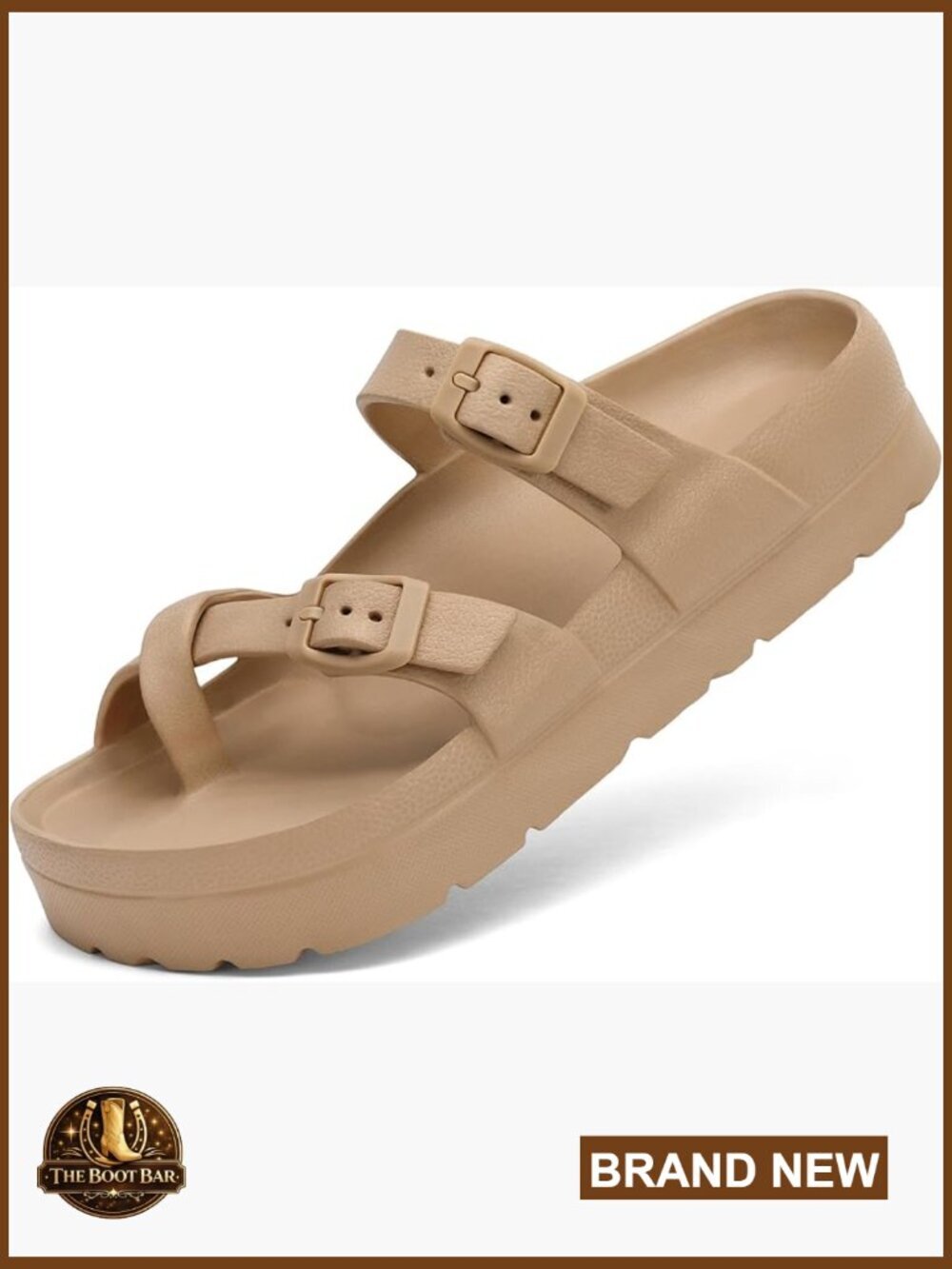 Arch Support Platform Sandals Thick Sole Slides Adjustable Buckle Comfort